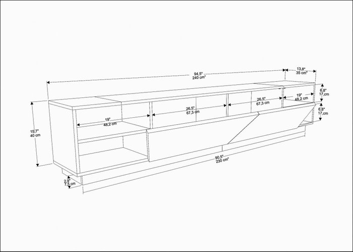 Hanah Home Rhodes Soporte de TV Antracita